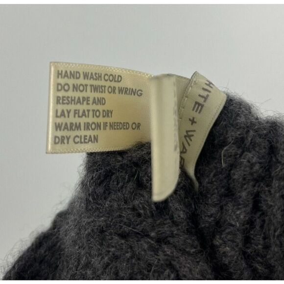 White + Warren Hat Cashmere Gray Plush Rib Beanie Winter Outdoor Knit Crochet - Picture 5 of 6